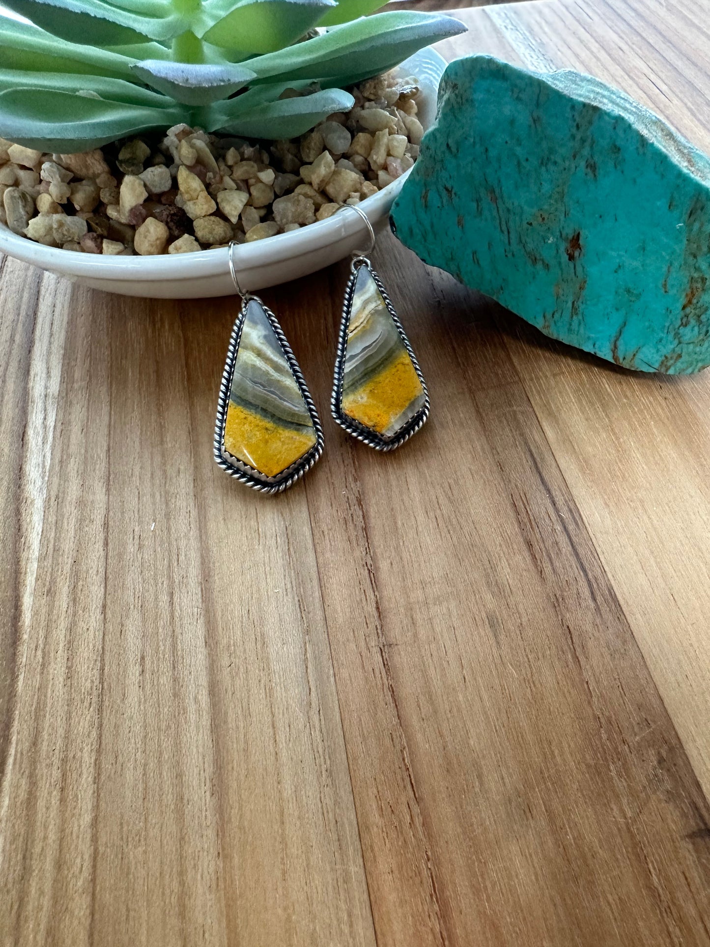 Bumblebee Jasper Dangle Earrings