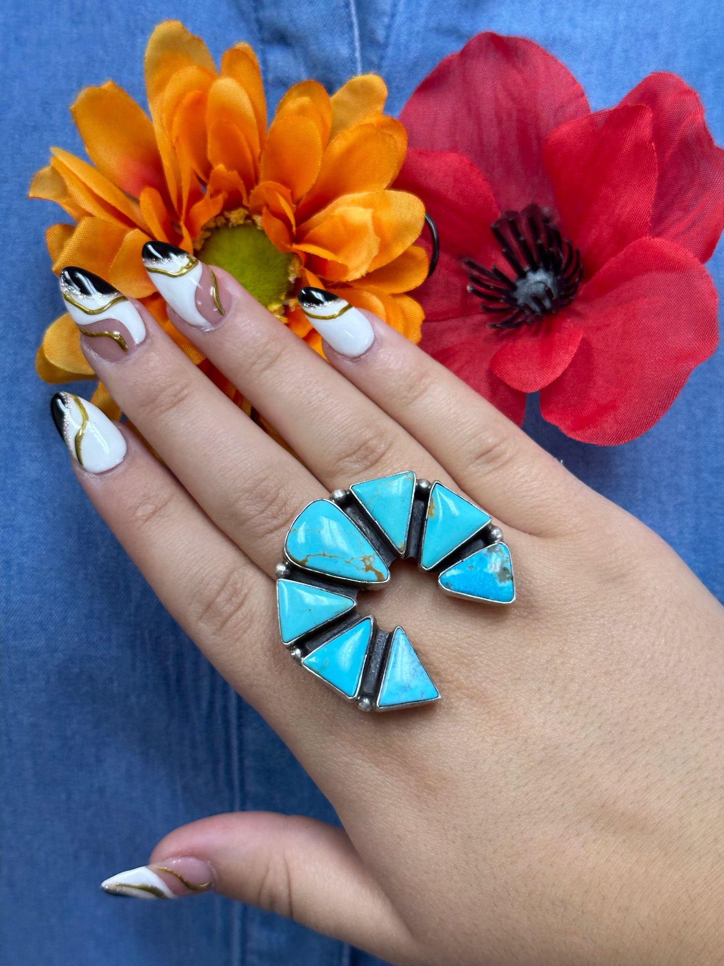 Kingman Turquoise Naja Ring