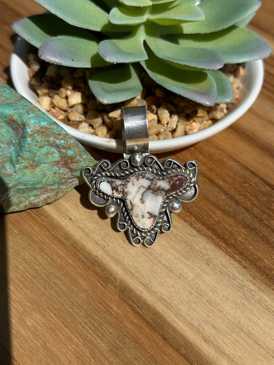 Wildhorse Cow Sterilng Pendant