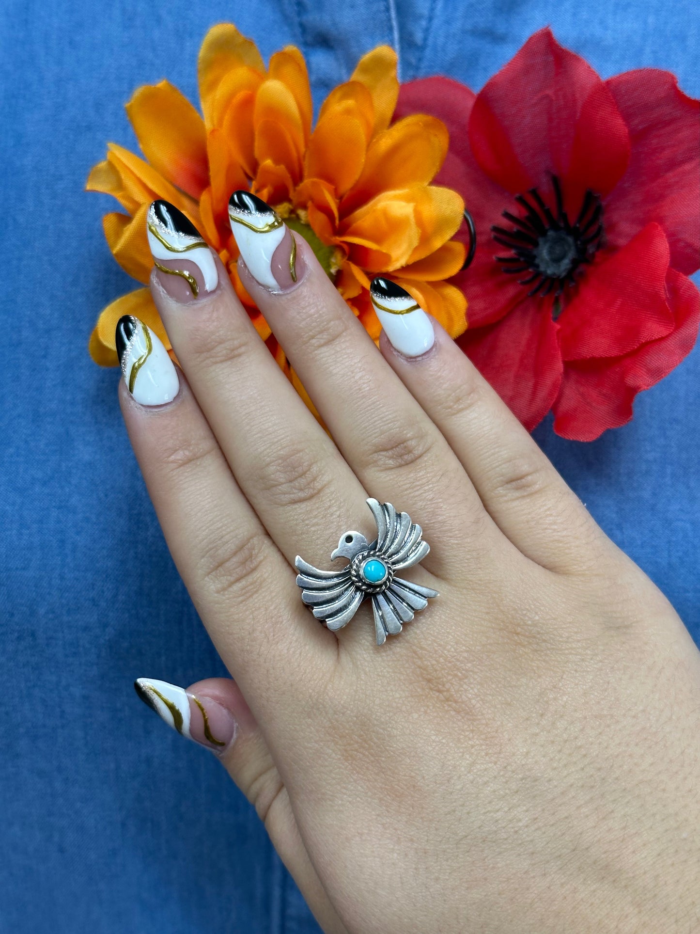 Thunderbird Turquoise & Sterling Silver Ring