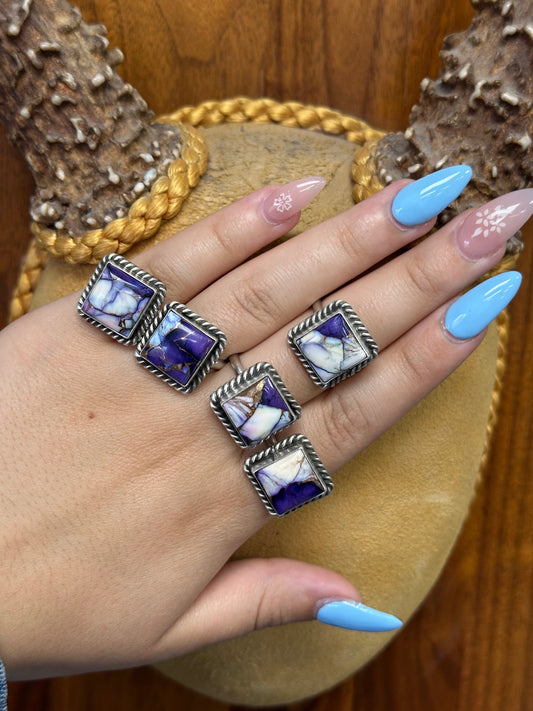 Lavender Dalia  Square Ring