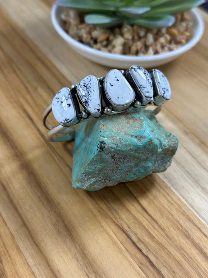 White Buffalo 5 Stone Cuff
