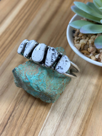 White Buffalo 5 Stone Cuff