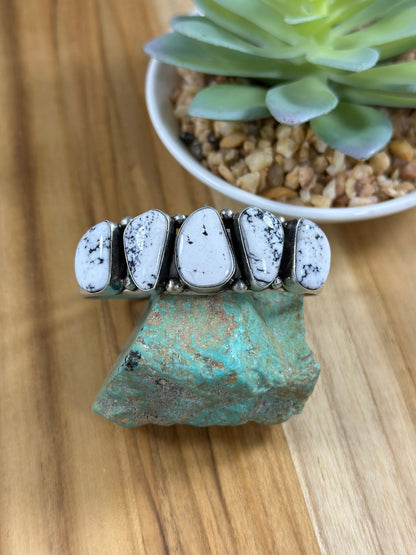 White Buffalo 5 Stone Cuff
