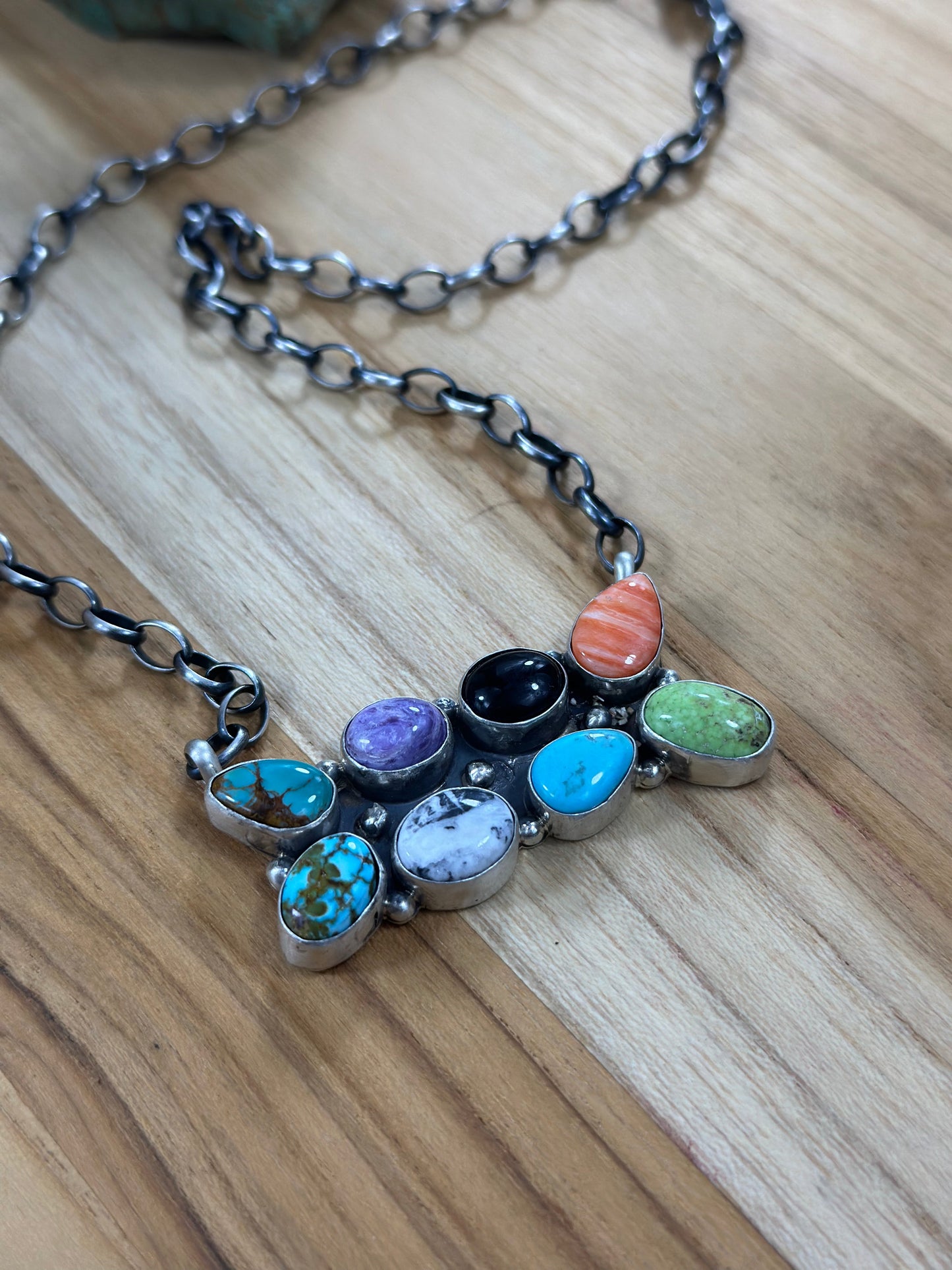 Multicolor 8 Stone Necklace