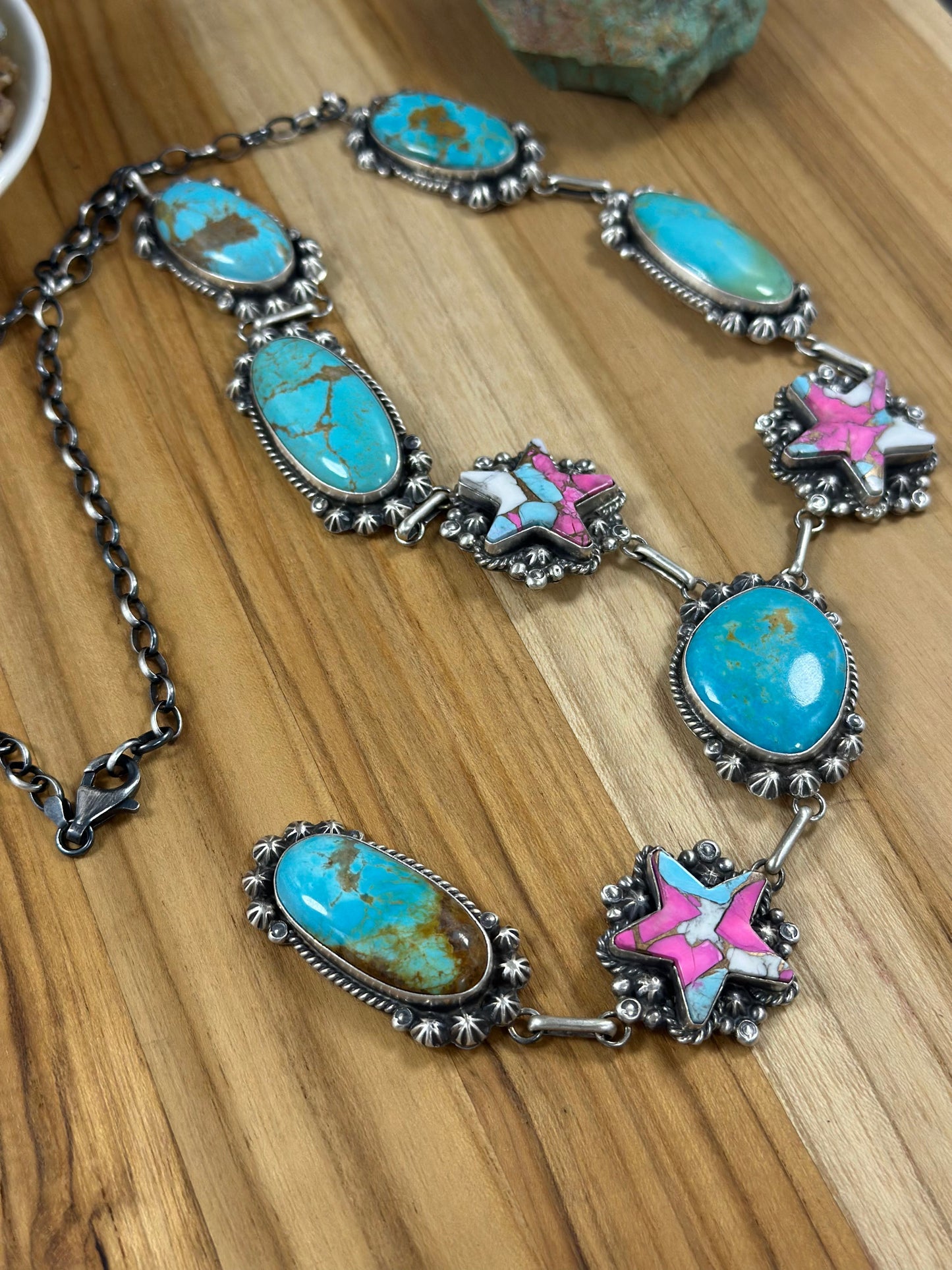 Turquoise and Star Lariat