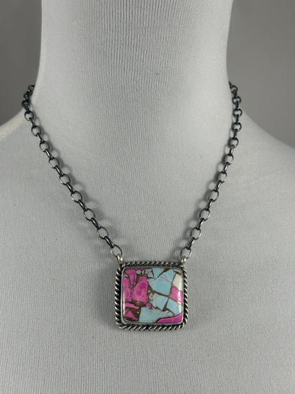 Cotton Candy Square Necklace