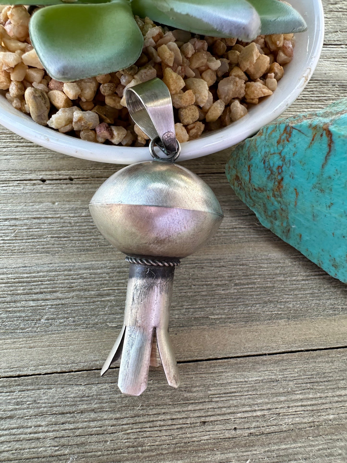 "Saucer" Blossom Stelring Silver Pendant