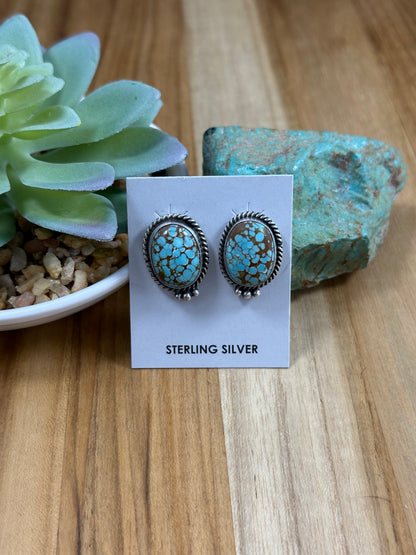Kingman Turquoise Oval Stud Earrings