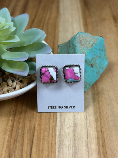 Cotton Candy Square Stud Earrings