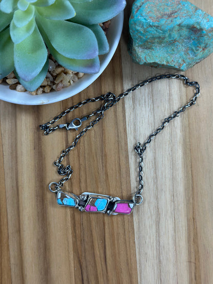 Cotton Candy 3 Stone Necklace