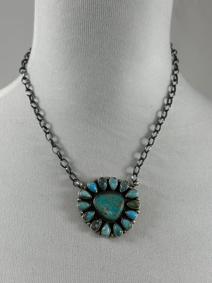 Kingman Cluster Sterling Silver Necklace