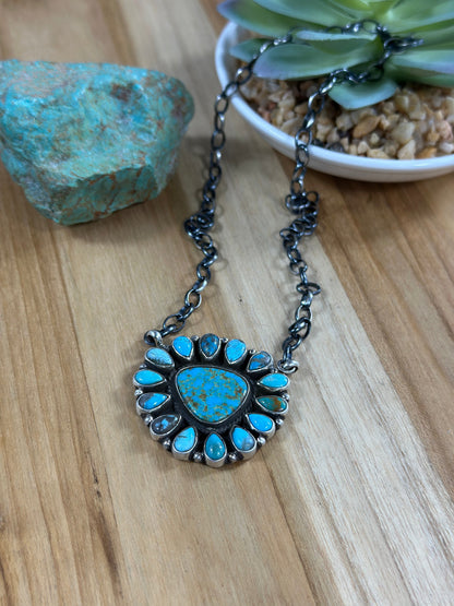 Kingman Cluster Sterling Silver Necklace