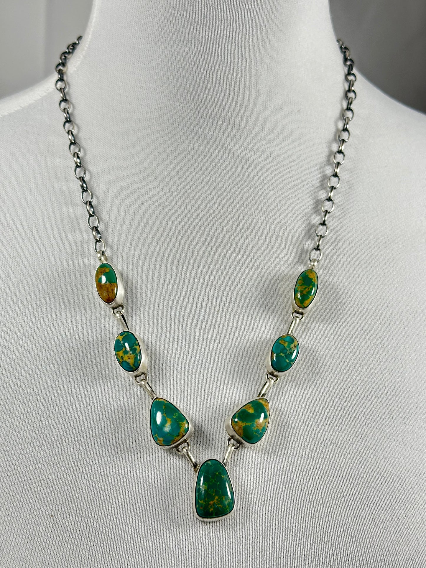 Kingman Turquoise Lariat Necklace & Earring Set