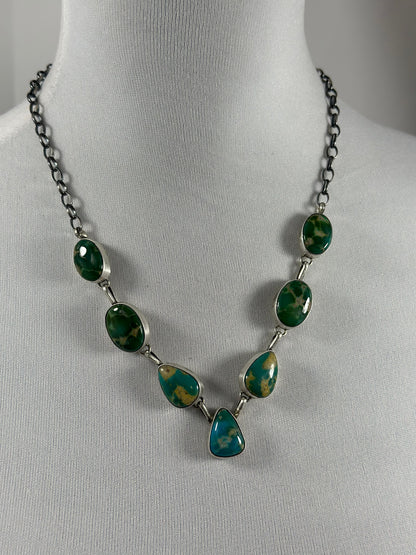 Kingman Turquoise Lariat Necklace & Earring Set