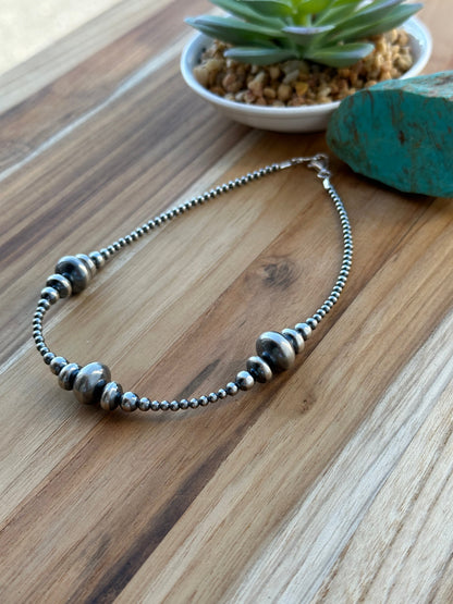 3-9MM Rondelle Sterling Pearls Necklace