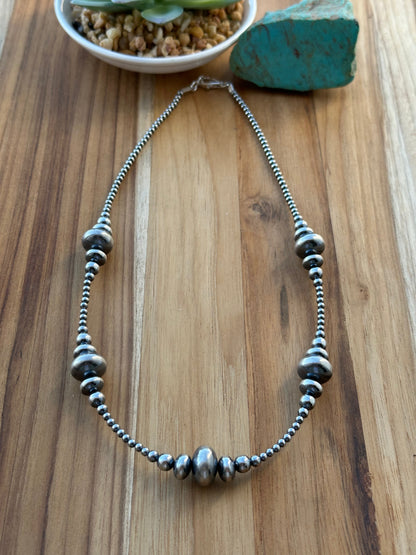 20" 3-9MM Rondelle Sterling Pearls