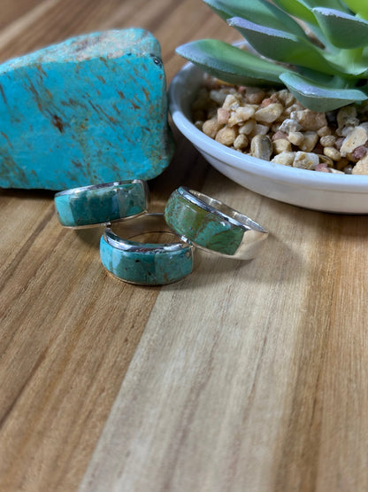 Signet Kingman Turquoise Inlay Rings