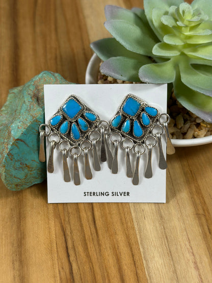 Kingman Turquoise Cluster Earrings
