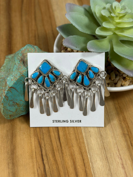 Kingman Turquoise Cluster Earrings