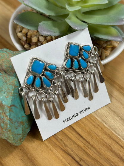 Kingman Turquoise Cluster Earrings