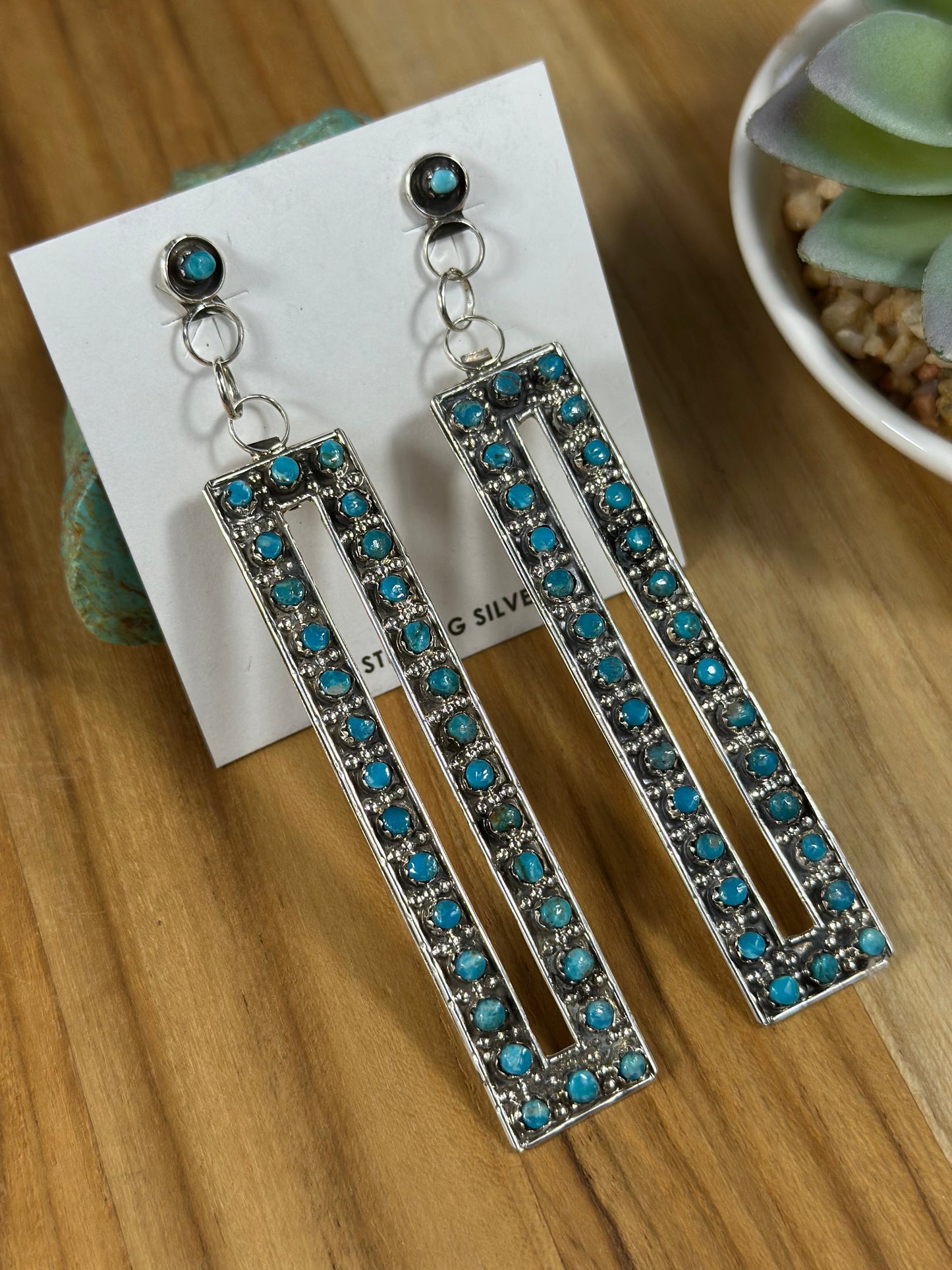 Kingman Turquoise Dangle Earrings