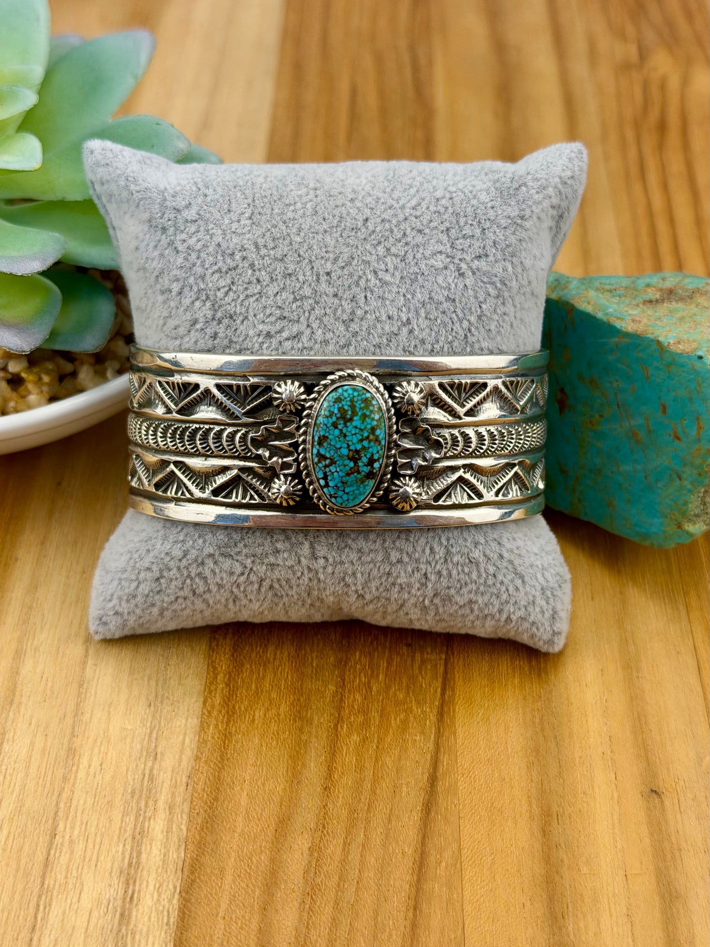 Spiderweb Turquoise Sterling Silver Cuff