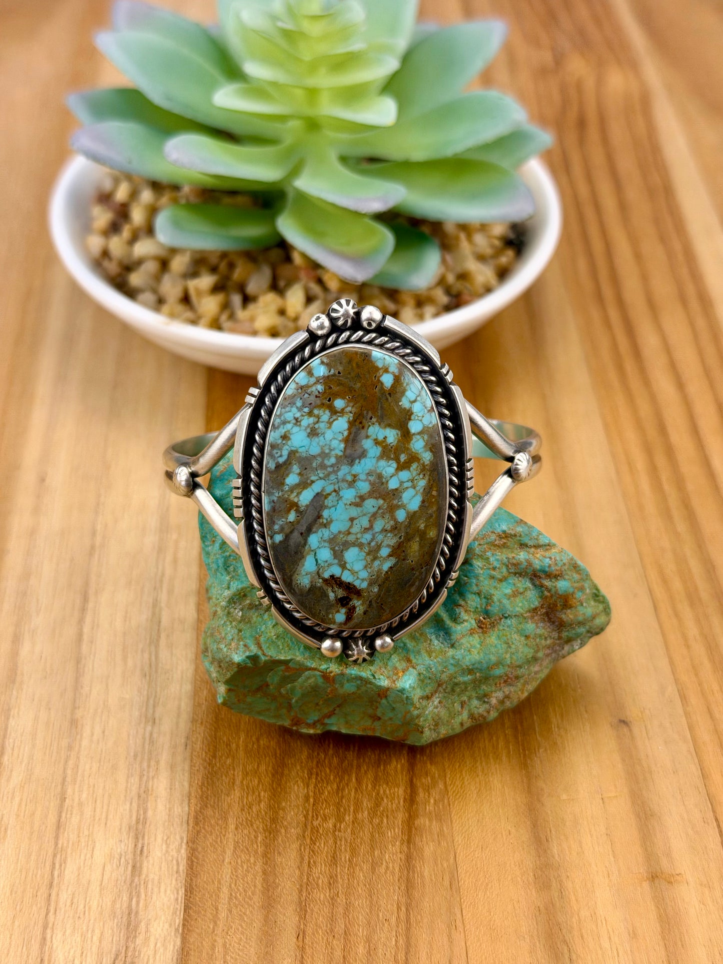 #8 Turquoise Oval Sterling Cuff