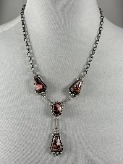 Dahila Rose Sterling Silver Lariat Set