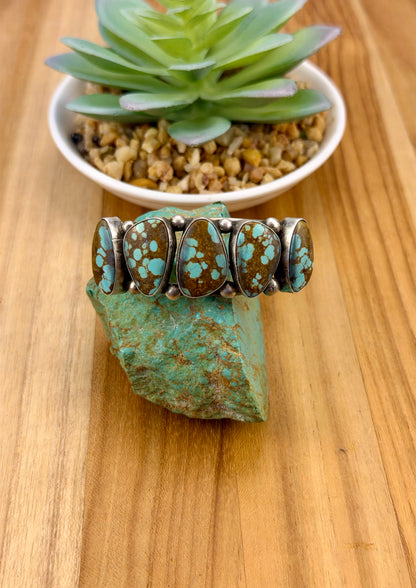 #8 Turquoise 5 Stone Sterling Cuff