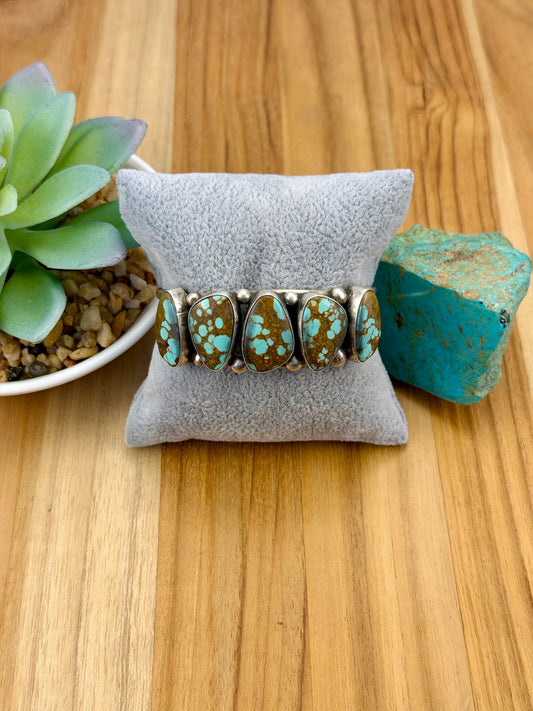 #8 Turquoise 5 Stone Sterling Cuff