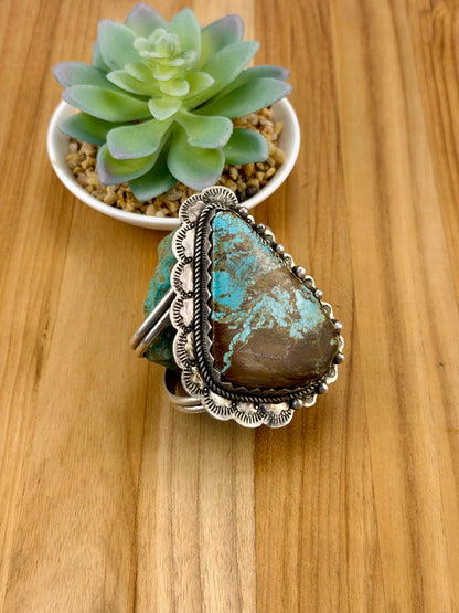 #8 Turquoise Single Stone Cuff Bracelet