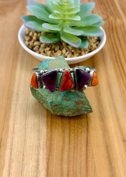 Multicolor Spiny 5 Stone Cuff