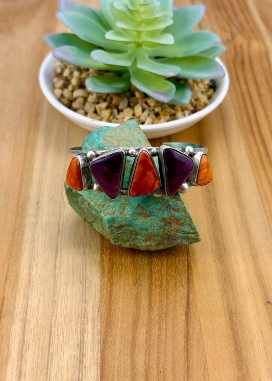 Multicolor Spiny 5 Stone Cuff