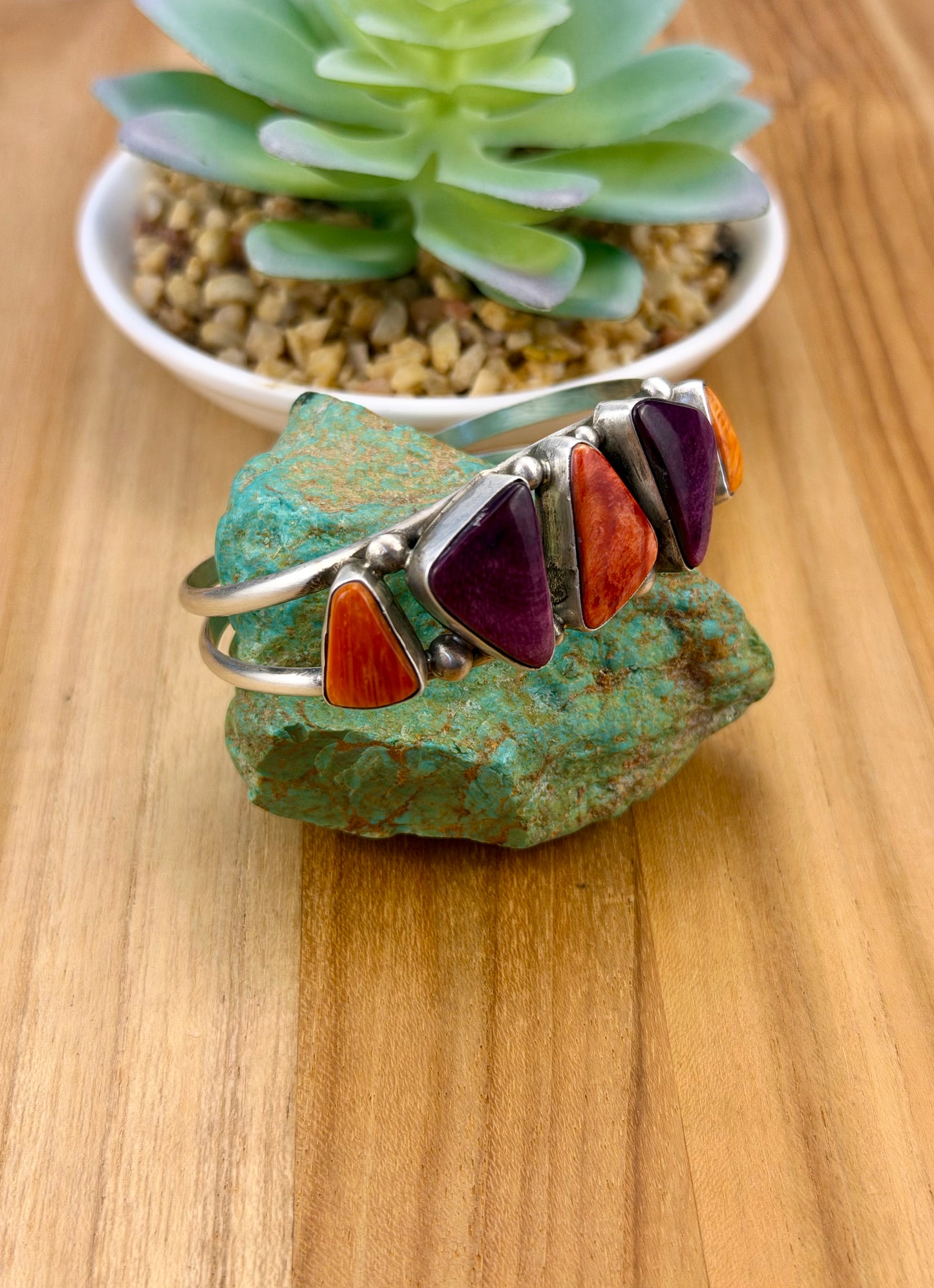 Multicolor Spiny 5 Stone Cuff