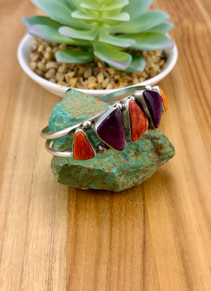 Multicolor Spiny 5 Stone Cuff