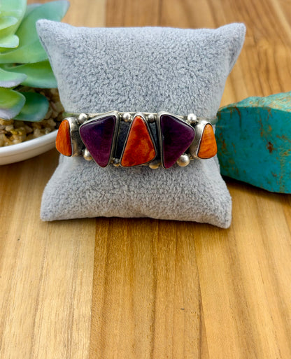Multicolor Spiny 5 Stone Cuff