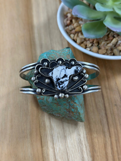 White Buffalo Cow Sterling Bracelet