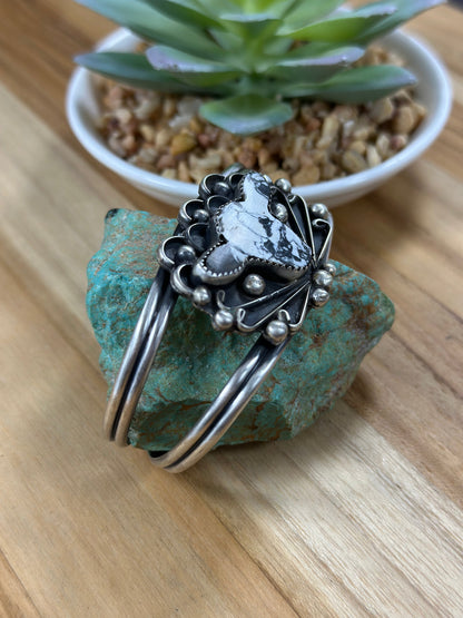 White Buffalo Cow Sterling Bracelet