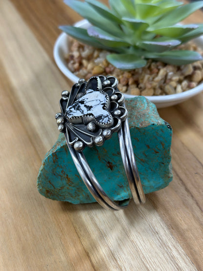White Buffalo Cow Sterling Bracelet