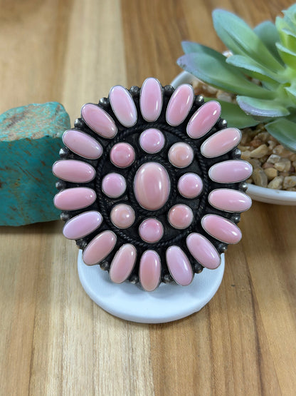 Pink Conch Cluster Ring