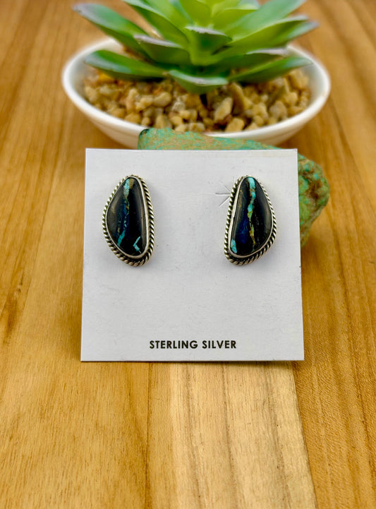 Blackjack Oval Stud Earrings