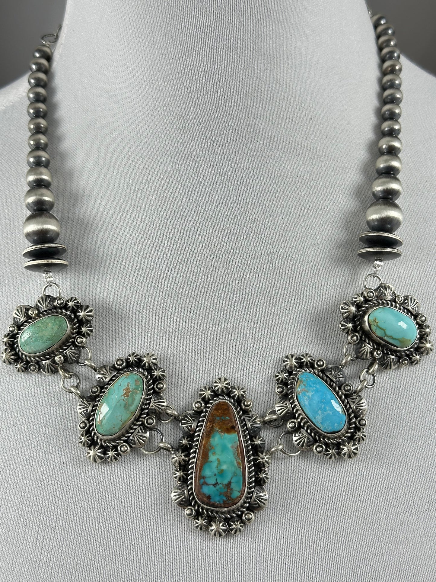 Royston Cluster Sterling Silver Pearl Necklace