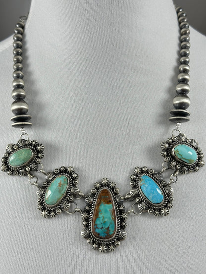 Royston Cluster Sterling Silver Pearl Necklace