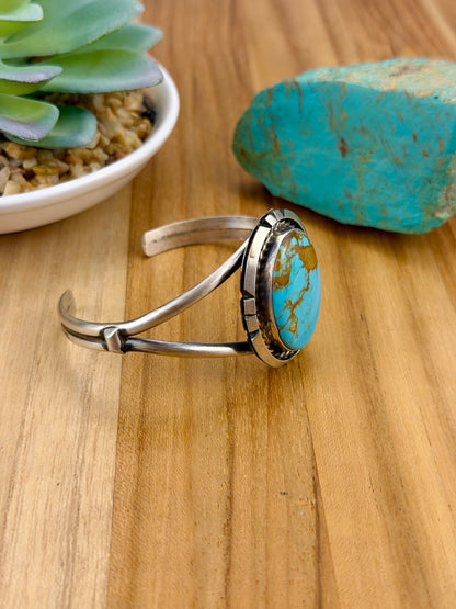 Kingman Turquoise Oval Sterling Cuff