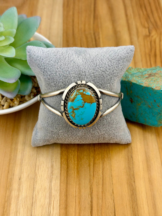 Kingman Turquoise Oval Sterling Cuff