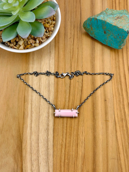 Pink Conch Waterproof Bar Necklace