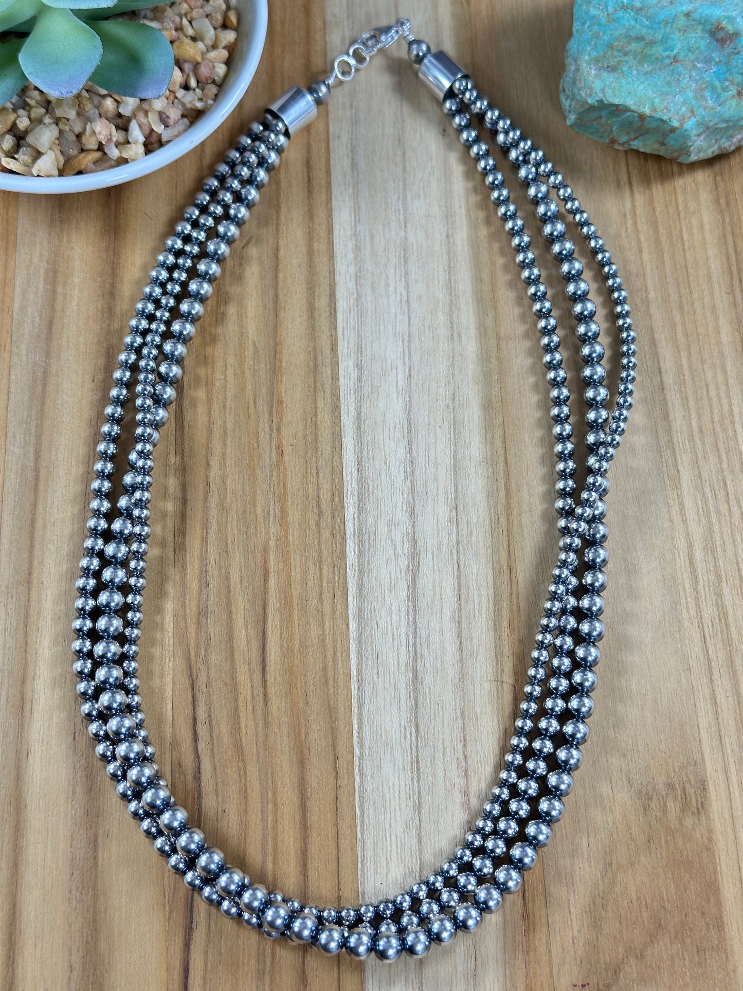 20" 3 Strand Sterling Pearls