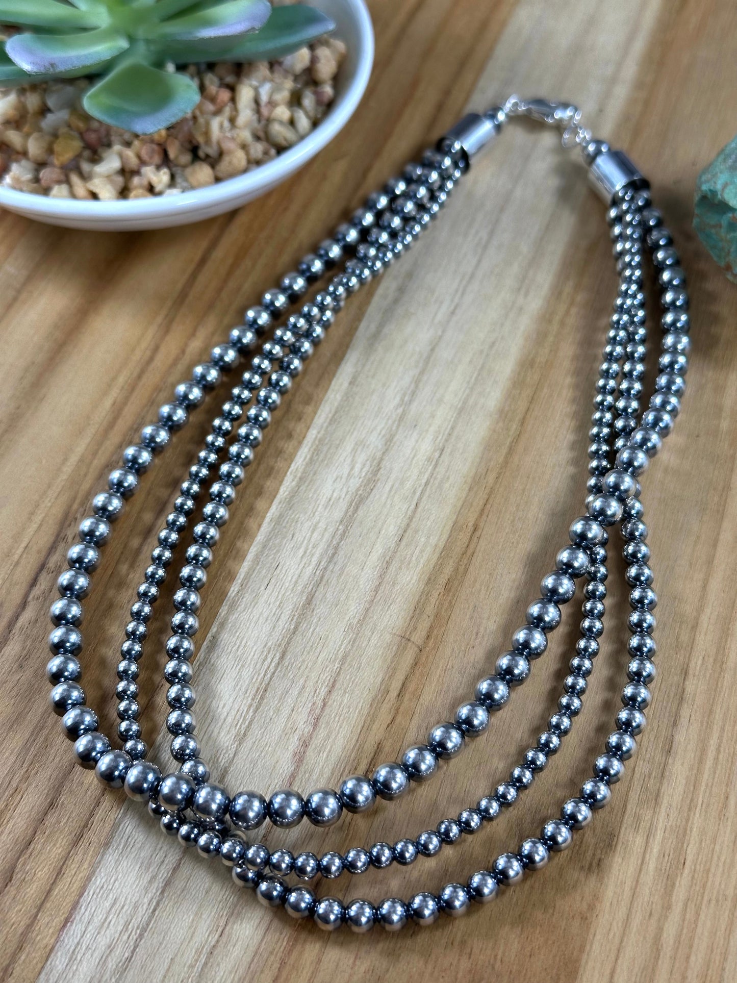 16" 3 Strand Sterling Pearls