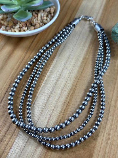16" 3 Strand Sterling Pearls